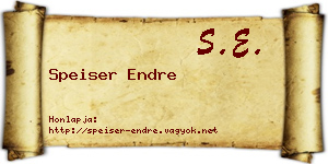 Speiser Endre névjegykártya