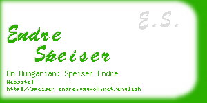 endre speiser business card